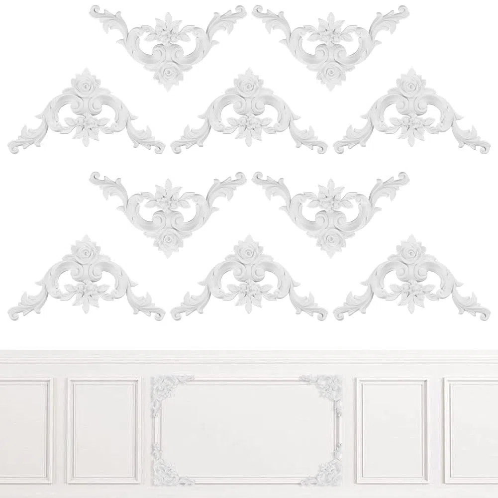 OLYCRAFT 10pz Modanatura Angolare per Pareti Angoli Murales Modanature per Soffitti Kit di Pannelli In Stile Francese Medaglioni Angolari In PU per Caminetti per Quadri Decorazioni per Scale Fai Da Te