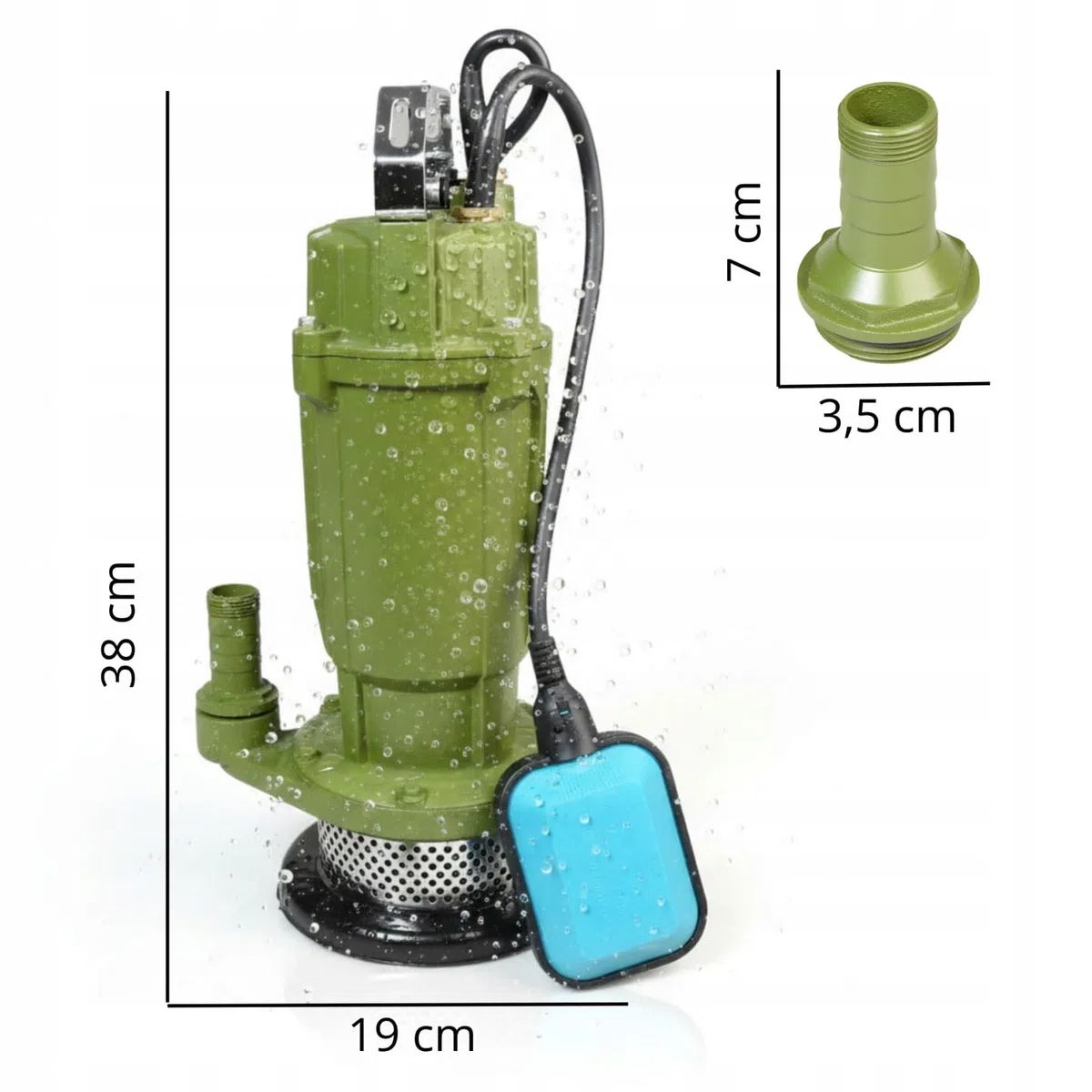 Pompa Sommersa MORO 250 – Pompa ad Immersione per Acque Sporche (250W, 1800 l/h, Prevalenza Max 12 m) con Filtro e Griglia di Protezione – Pompa Subacquea Portatile con Maniglia – per Pozzi e Giardino