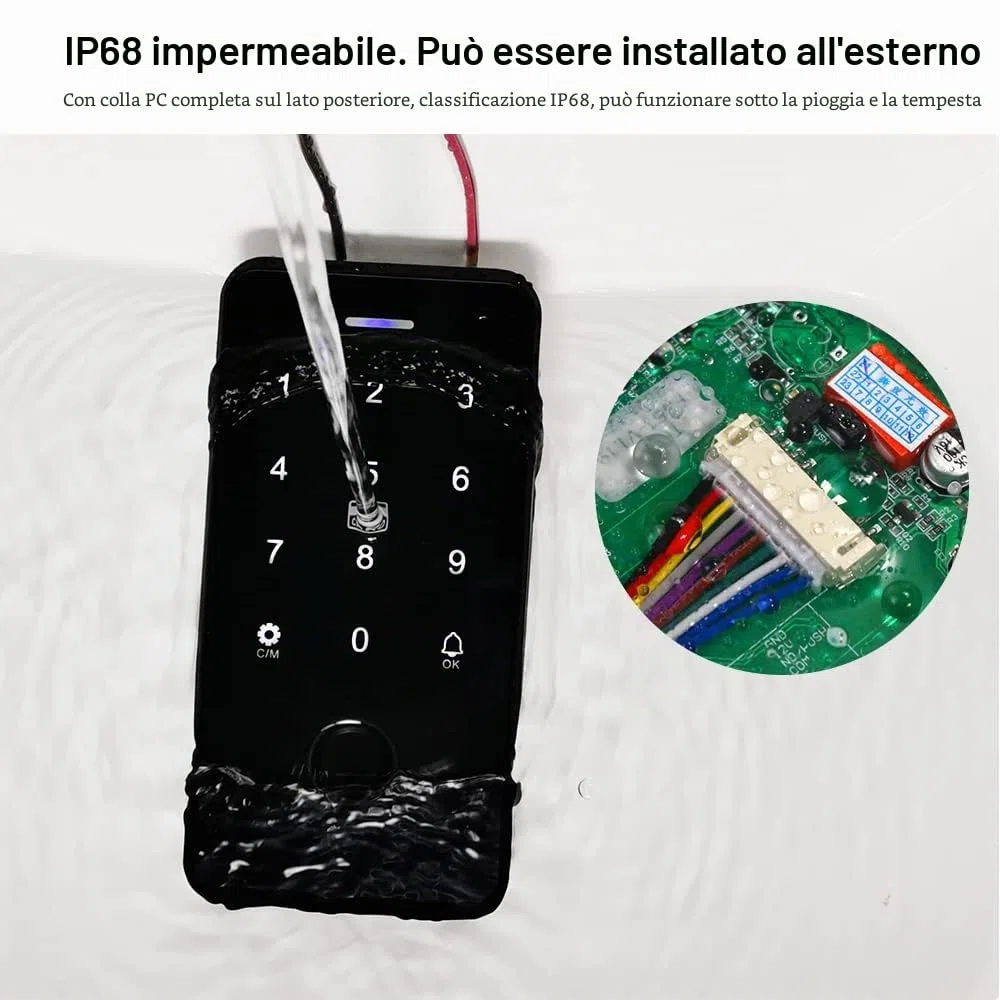 Bluetooth Tuya Tastiera di Controllo Accessi IP68 Impermeabile RFID Controller Accesso 13.56MHz Biometria Impronte Touch Keyboard System + 10pcs Keyfobs