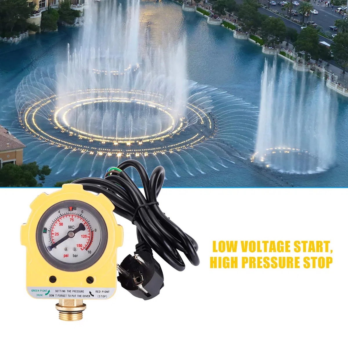 Pressostato 0~10 Bar Pressostato 140.000 Volte Manometri Regolatore Interruttore elettronico unità per pompa dell'acqua, pompa sommersa, pompa autoadescante, pompa a getto, pompa per