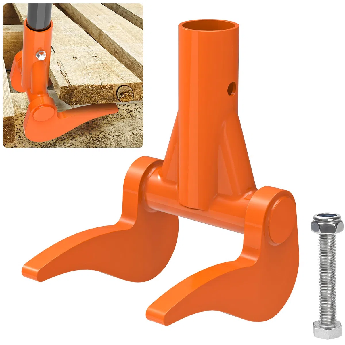 Insaga Strumento per rimuovere pallet, completamente saldato, strumento di rimozione per demolizione, resistente, strumento di smontaggio del pallet in legno (solo testa, senza maniglia)