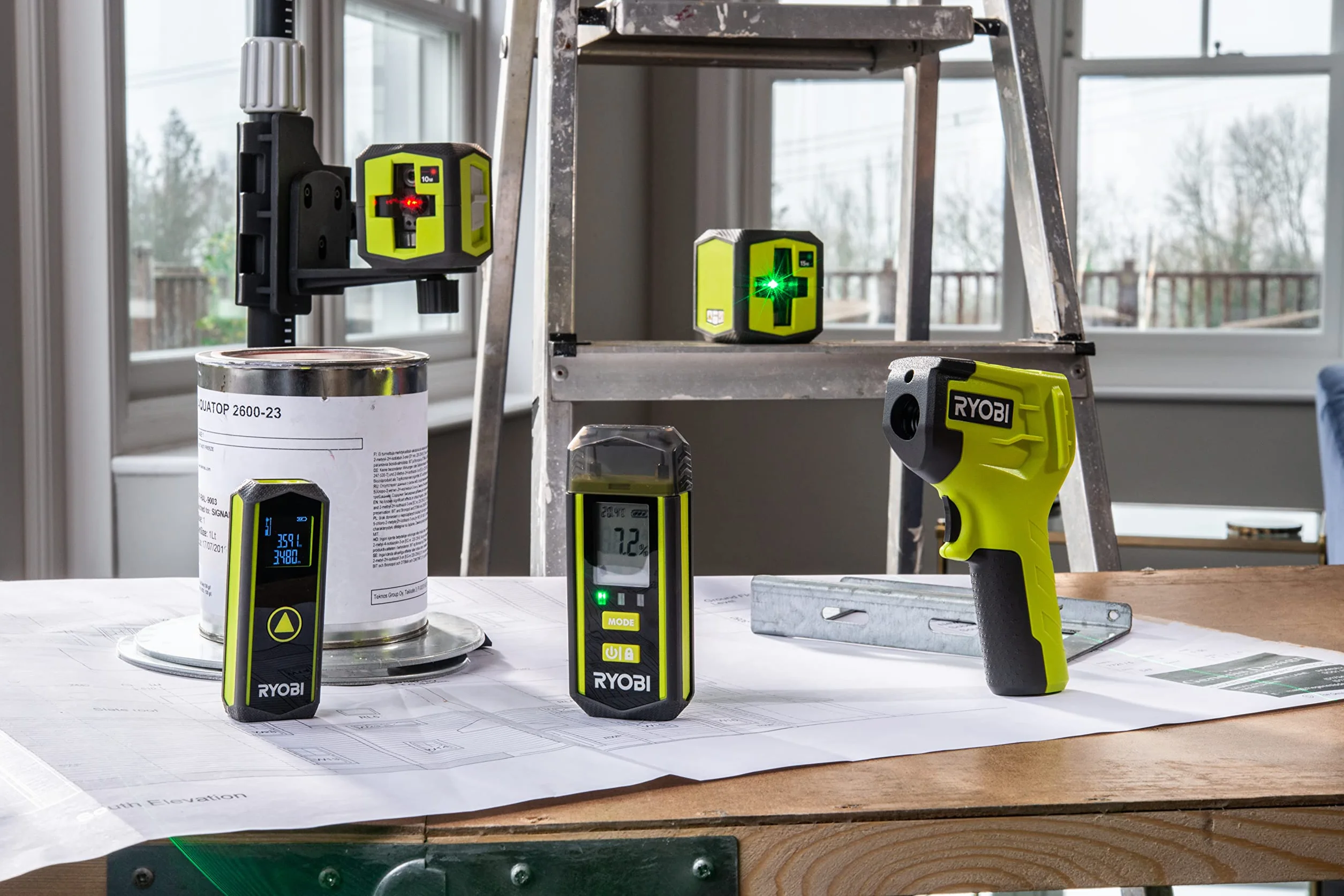 Ryobi RBLDM20, Distanziometro Laser, Compatto e Tascabile, con Indicatore di Stato di Carica