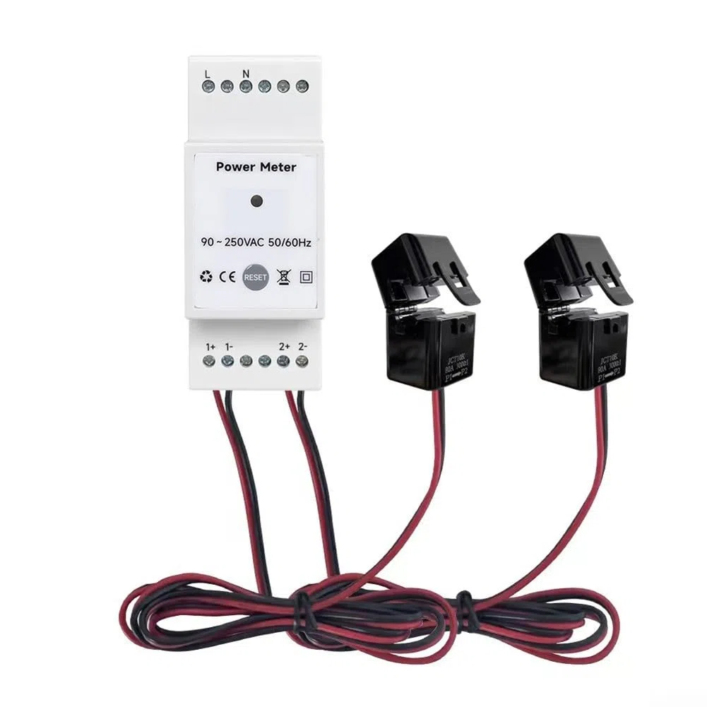 Zilimontt Misuratore solare del sistema fotovoltaico consumo di energia Misuratore di monitoraggio bidirezionale Monitoraggio del telefono cellulare Power Monitor (80A)