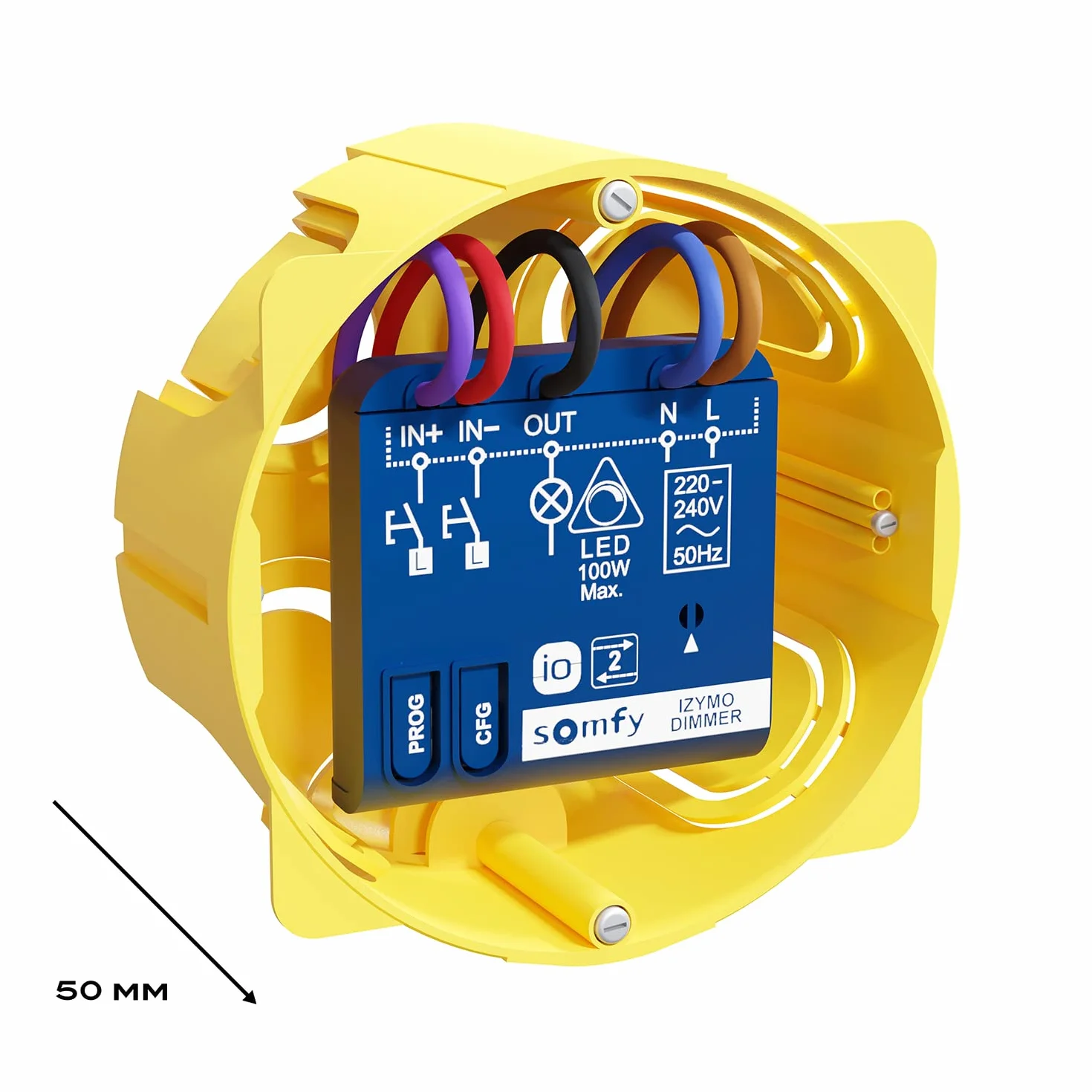 Somfy 1822663 - Micro ricevitore di illuminazione con variazione IZYMO | Tecnologia io-homecontrol | Tahoma (switch)