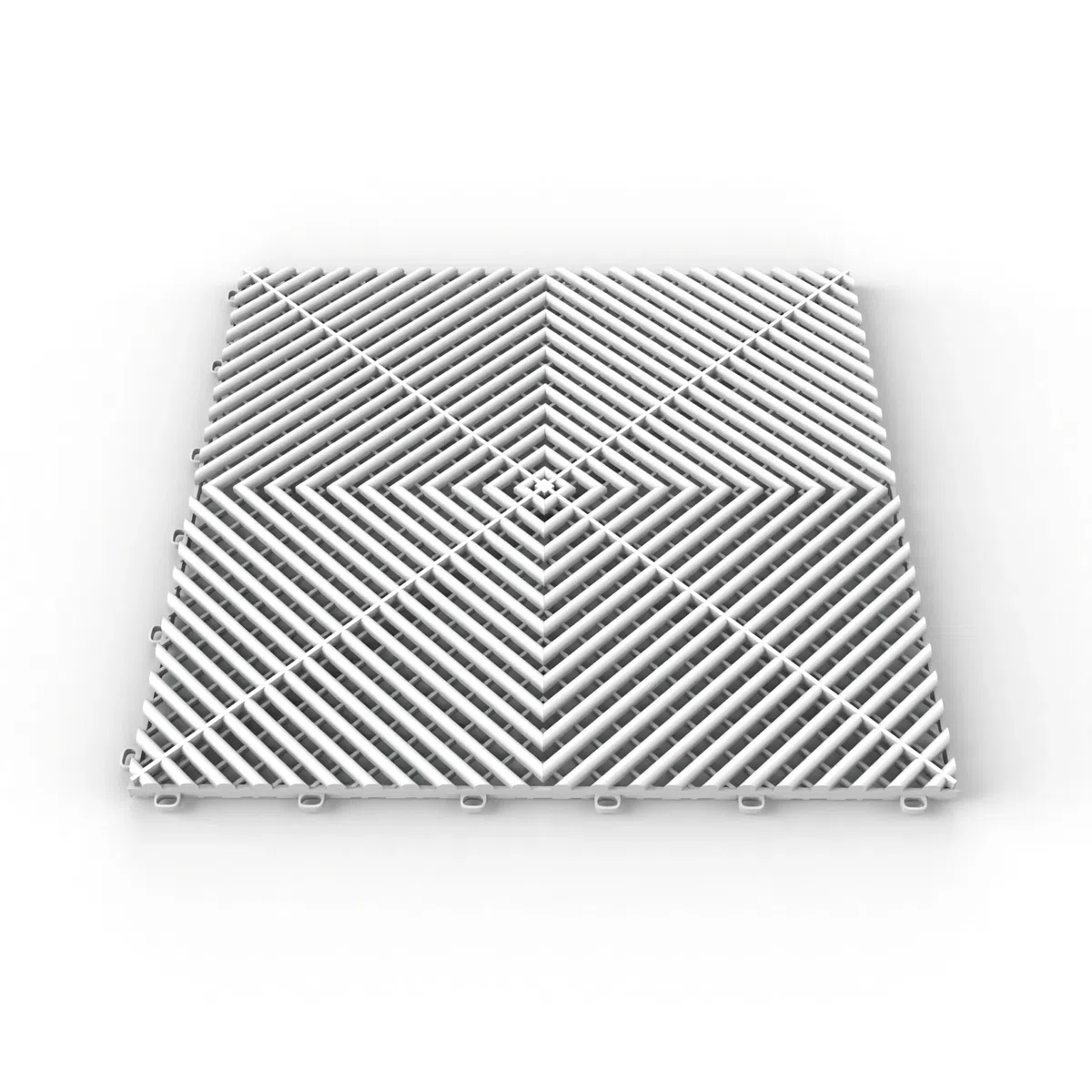 Set di 25 lastre per garage in PVC Clipsable 40 x 40 x 1,8 cm, bianco (4 m²), piastrelle traforate resistenti, antiscivolo e drenanti, rivestimenti per pavimenti esterni, terrazza spa