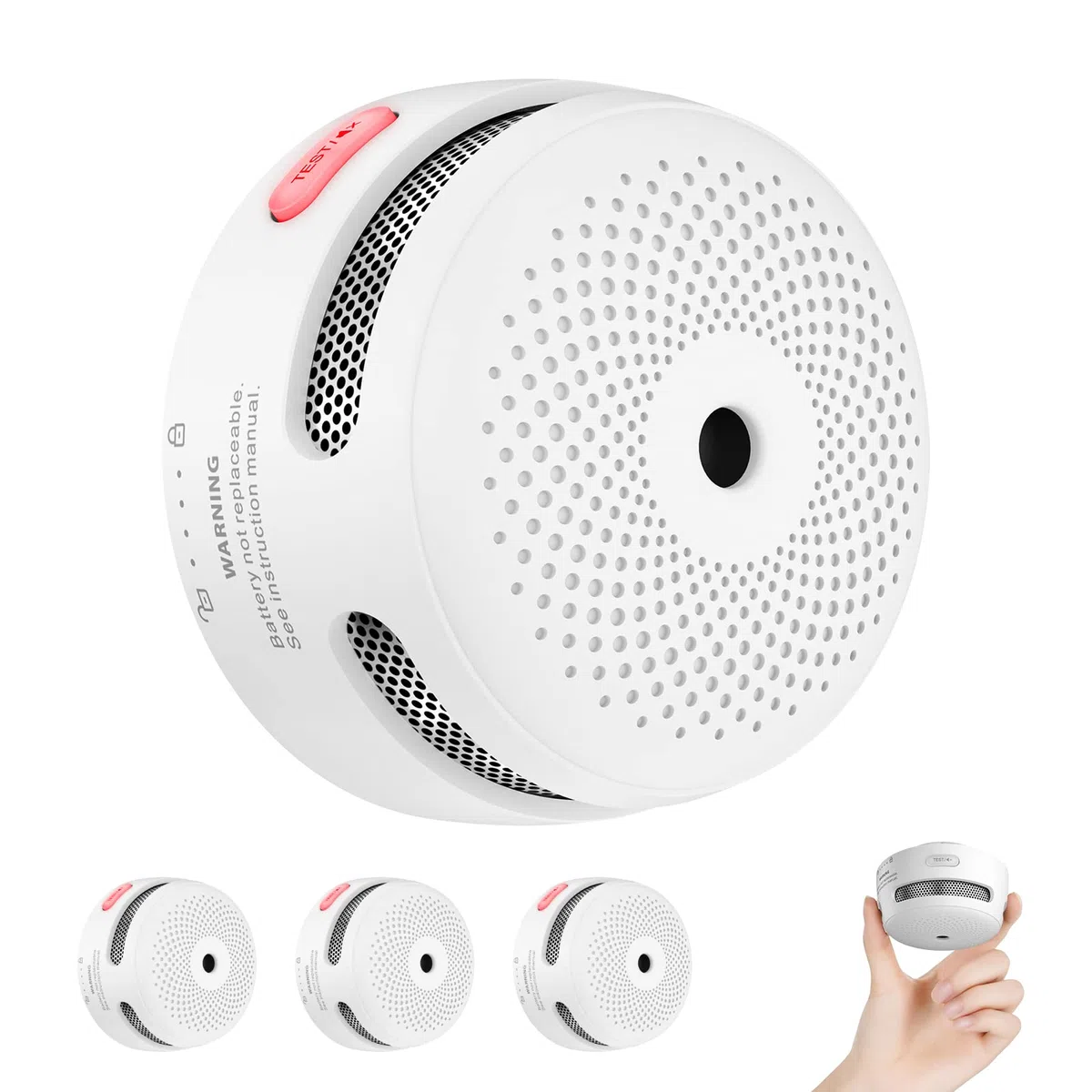 X-Sense Mini-Rilevatore di Fumo con 10 Anni di Autonomia (non Wi-Fi), Rilevatore di Fumo Certificato e EN 14604, Rilevatore di Incendio con Sensore Fotoelettrico, XS01, Confezione Da 3