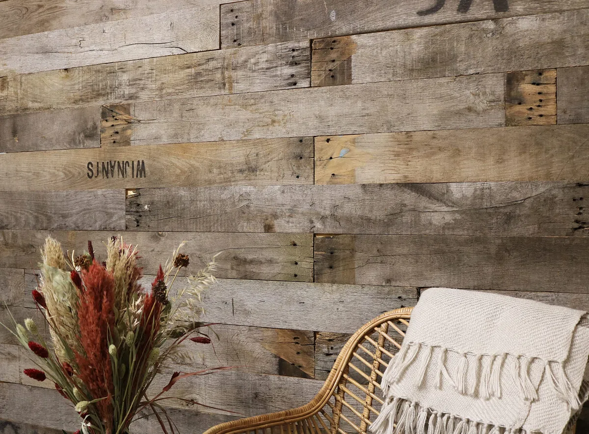 Rivestimento da parete in legno vecchio, 0,8 M2 per scatola, rivestimento da parete in legno anticato, pannelli in legno 3D per decorazione murale, rivestimento decorativo da parete per interni