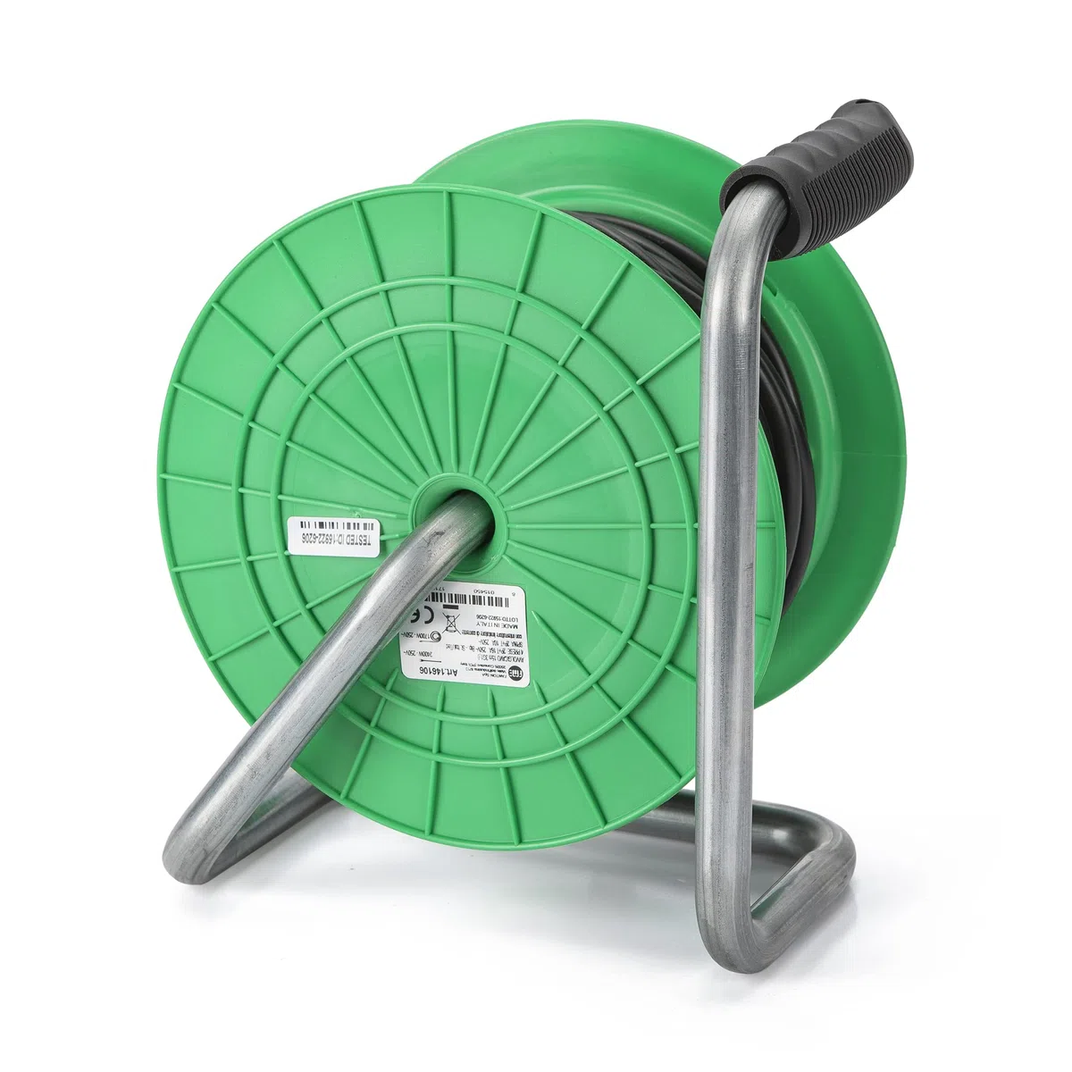 FANTON 146106 Avvolgicavo ZEUS Ø 195 mm. cavo 15 m. 3G1 H05VV-F spina italiana 2P+T 10A 4 prese bipasso italo/tedesche 2P+T 16A disco prese Ø 145 mm. + interruttore automatico luminoso di sovraccarico