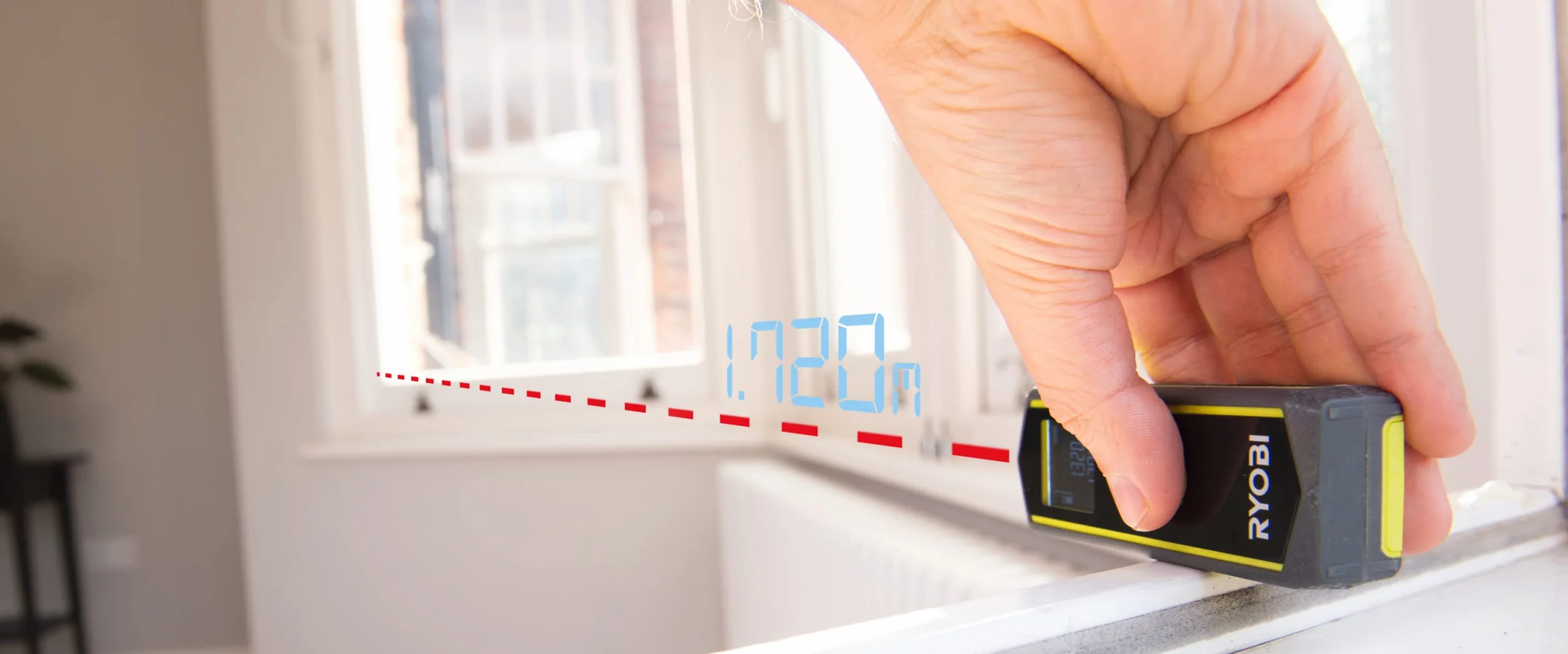 Ryobi RBLDM20, Distanziometro Laser, Compatto e Tascabile, con Indicatore di Stato di Carica