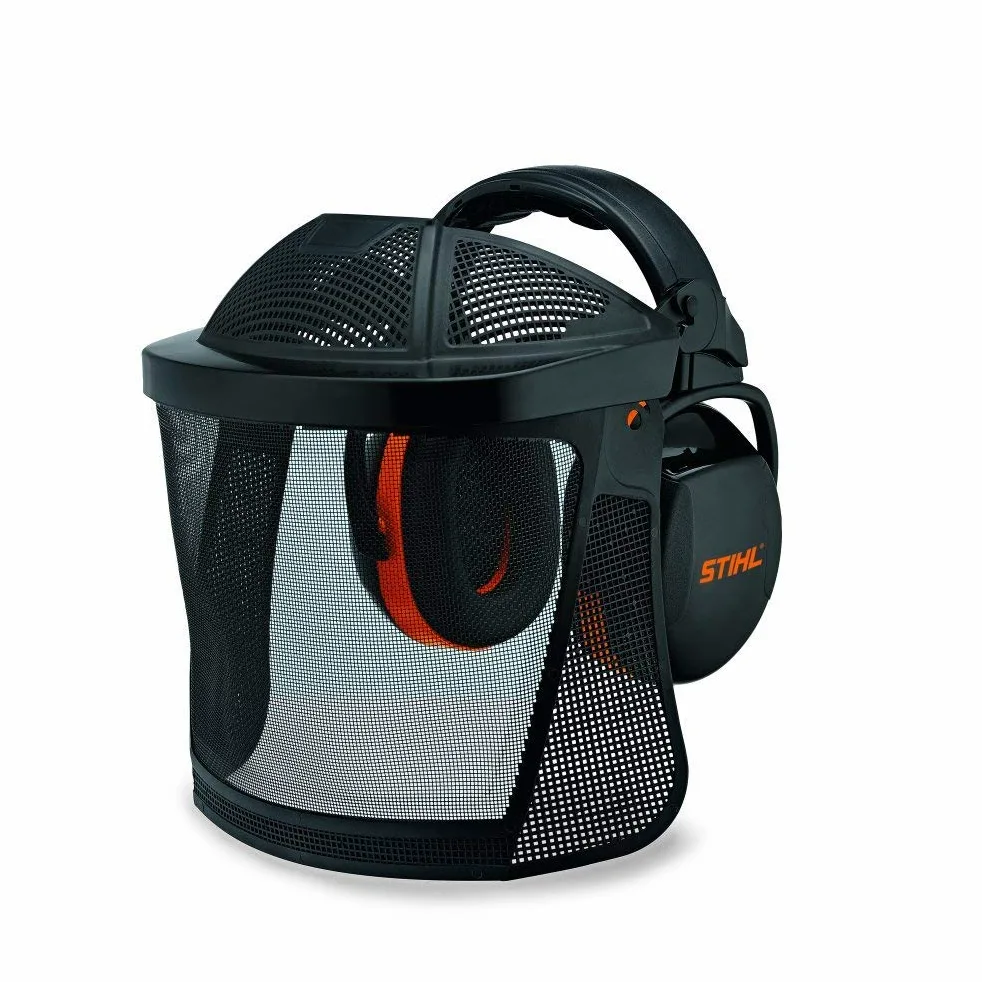 Stihl Unisex - adulto viso protezione orecchie corto, griglia in nylon, nero