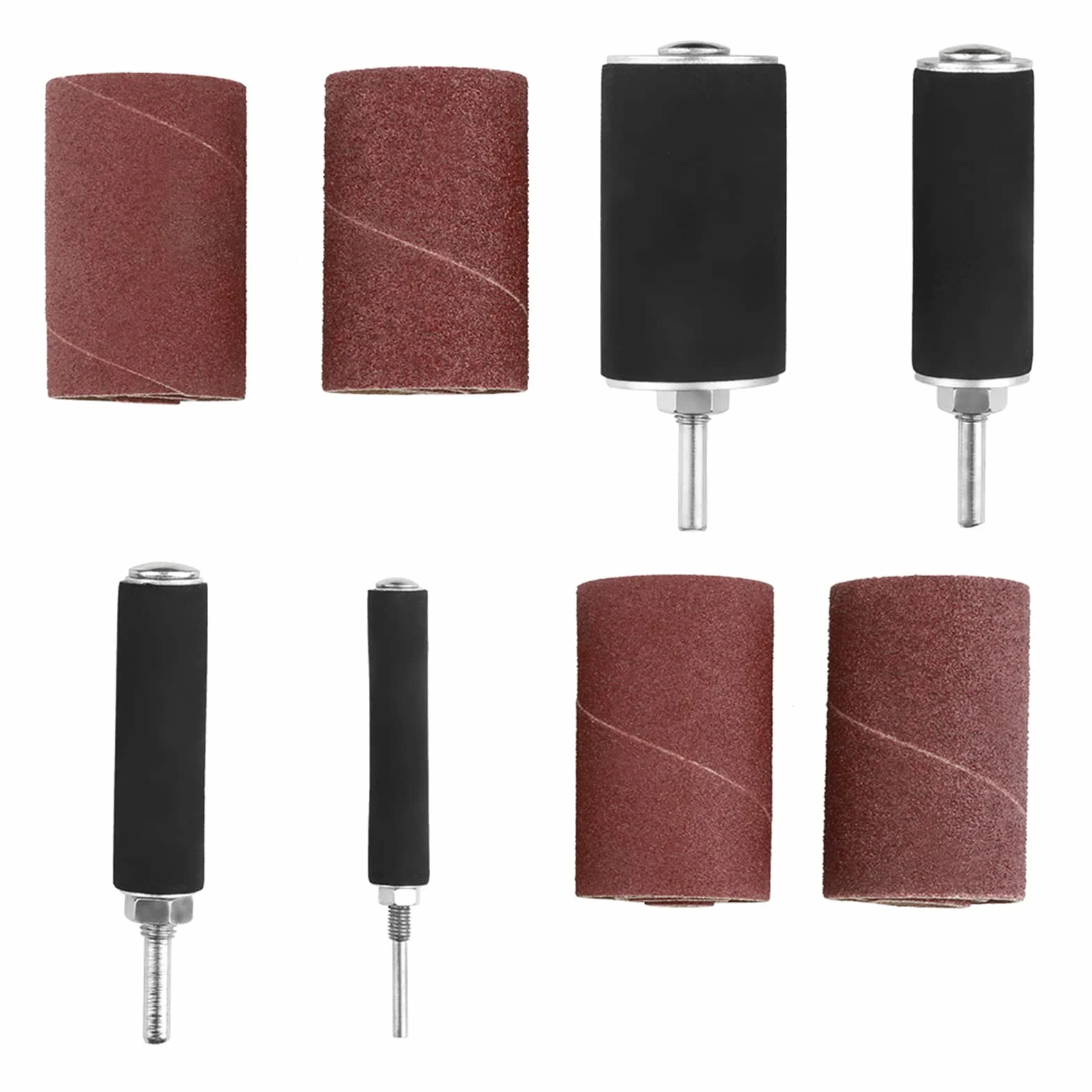 Kit Tamburo Levigatura in Gomma 20 Pezzi per Trapano a Colonna con Custodia Dimensioni 1/2" 3/4" 1" 1,5"