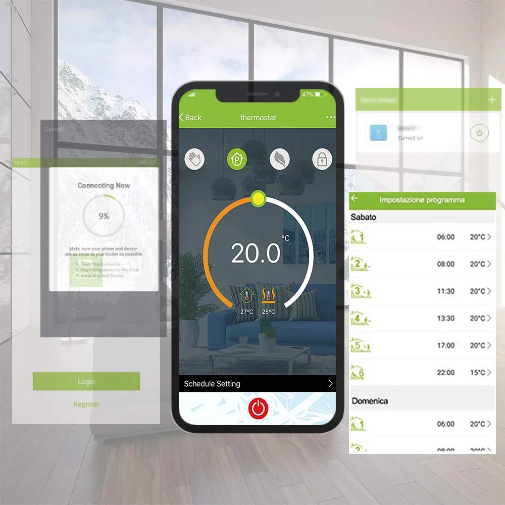 Decdeal Termostato WiFi per Caldaia a Gas - Controllo App Vocale/LCD Retroilluminato Visualizzazione dell'umidità e UV,Termostato Programmabile Compatibile con Alexa Google Home