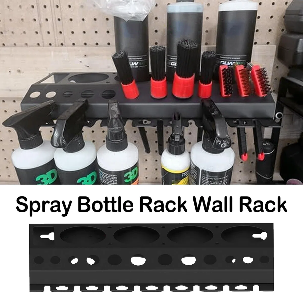 Porta Bombolette Spray, 2PCS Porta Bombolette Spray Mensola Da Parete Mensola Portaoggetti Supporto Da Officina Per Bombolette Spray Foro Per Spazzola 4 Slot Porta - 40 * 17cm