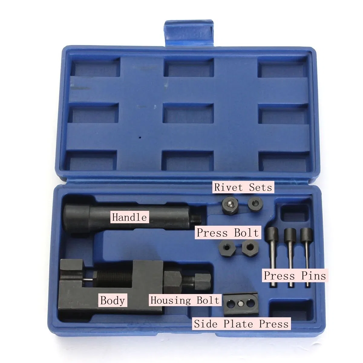 Baceyong, kit di smagliacatena e rivettatrice per catena moto, kit di riparazione con splitter per catene moto da #32 a #532
