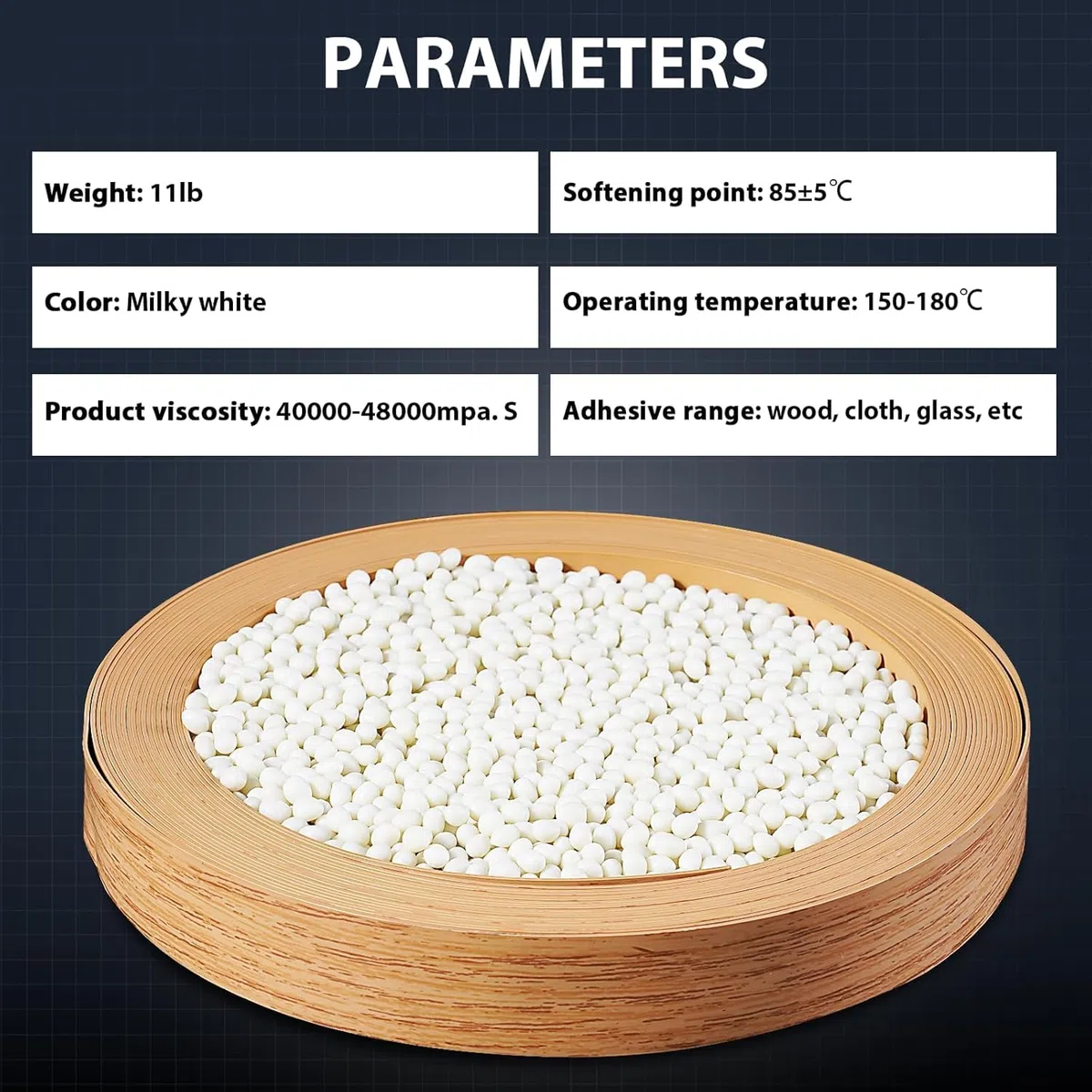 YUCHENGTECH Pellet di Colla Bianca per Bordatrice 5 kg Colla Hot Melt Pellets Adesivo per Bordatrice