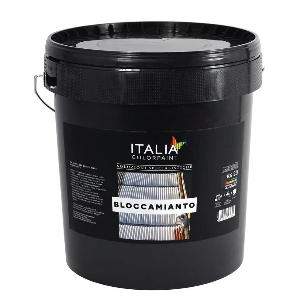 Pittura Bloccamianto Incapsulante Elastomerico Protettivo Certificato per Amianto (Kg 5, Rosso Tegola)