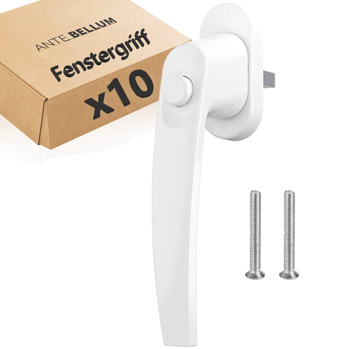 Maniglia per finestra di sicurezza per bambini, maniglia per finestra con bottone a pressione per una maggiore sicurezza, in alluminio bianco con perno lungo 35 mm (10 pezzi, RAL 9016)