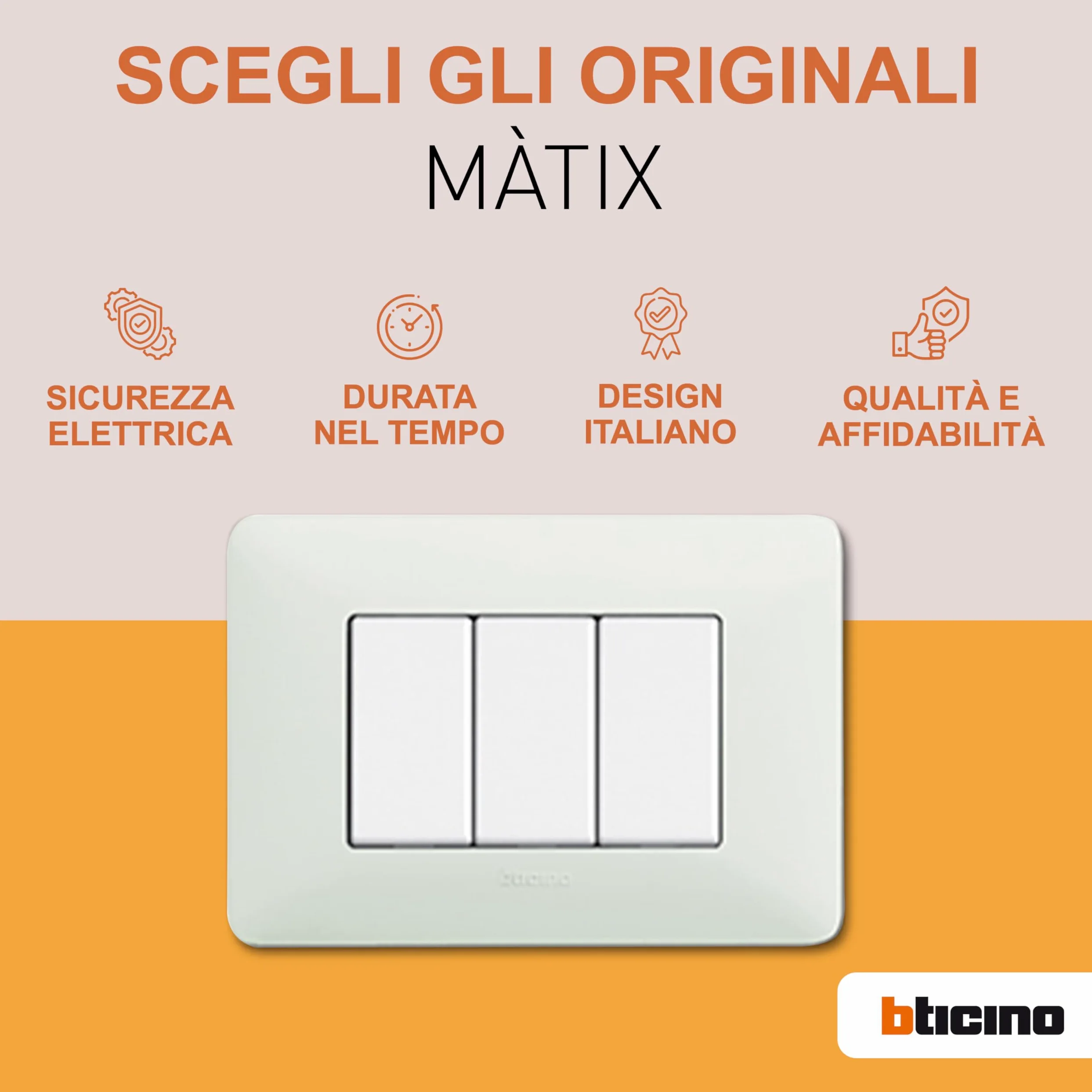 Bticino ASTAM5180 Presa Bipasso Standard Italia, Kit 10 Pezzi, Colore Bianco