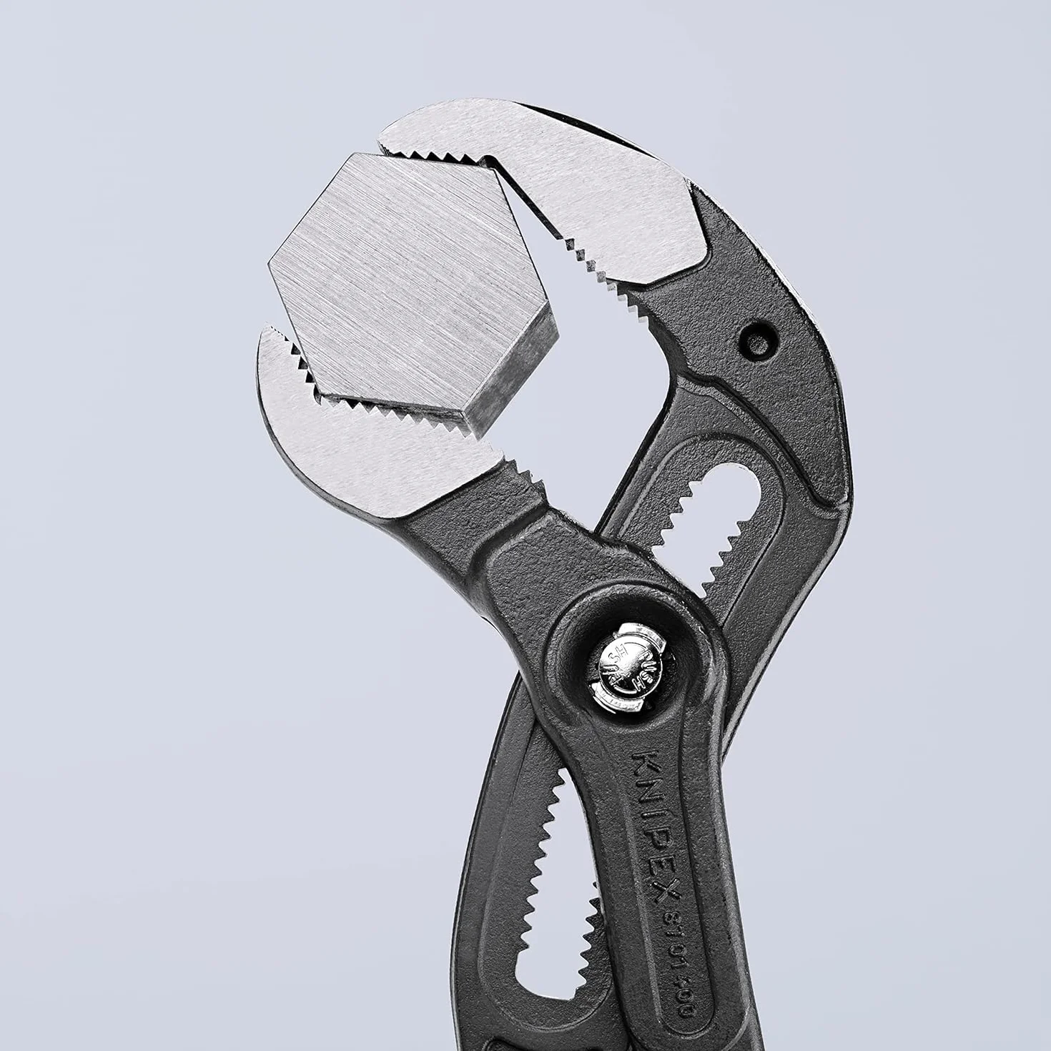 KNIPEX Cobra XL Pinza regolabile per tubi e dadi in confezione Self-service bonderizzata grigia Rivestiti in resina sintetica, 87 01 400 SB