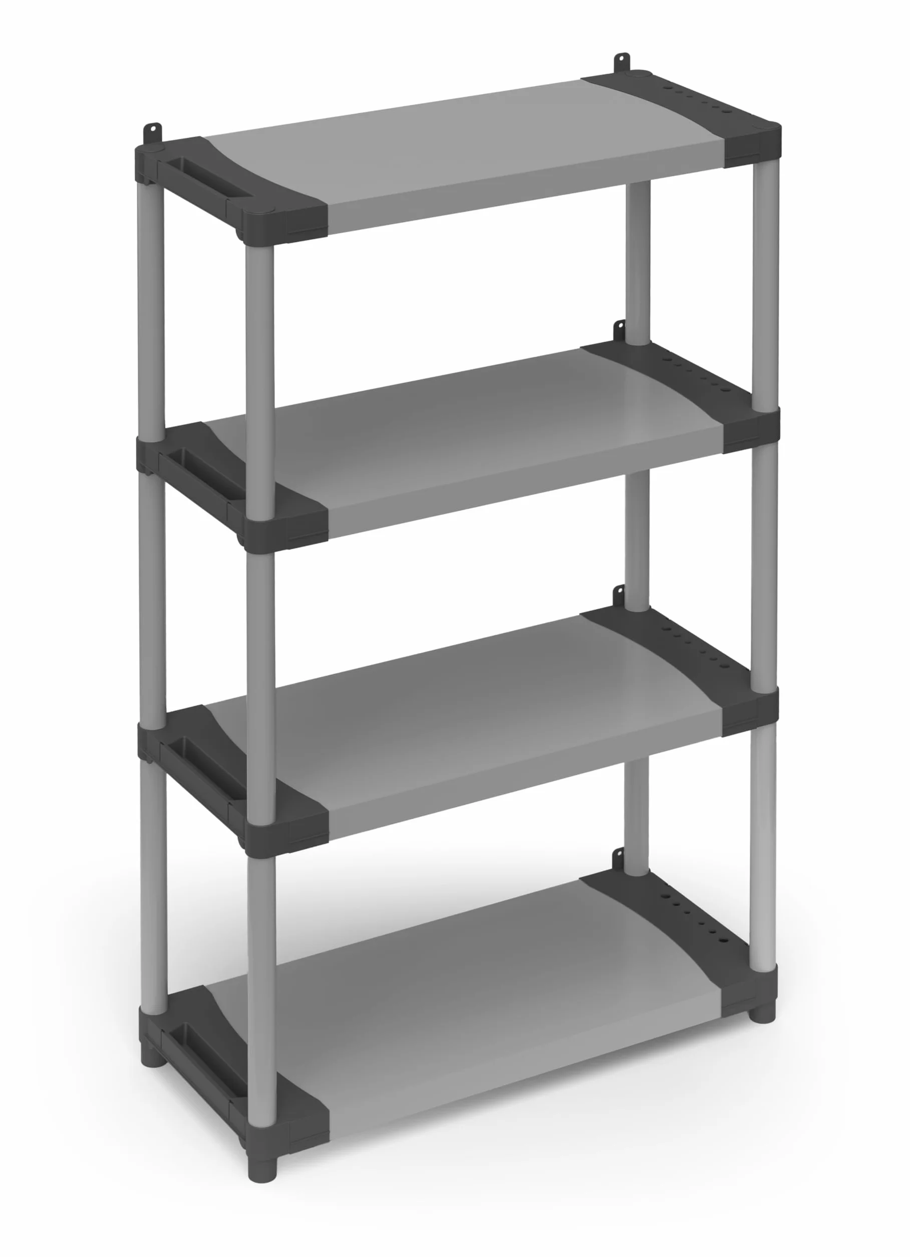 Adventa: Scaffale in resina di PVC e PP, 4 Ripiani, Facile da Montare, Modular System, Resistente, Adatto ad ambienti Interni ed Esterni, 80L x 40P x 165H cm