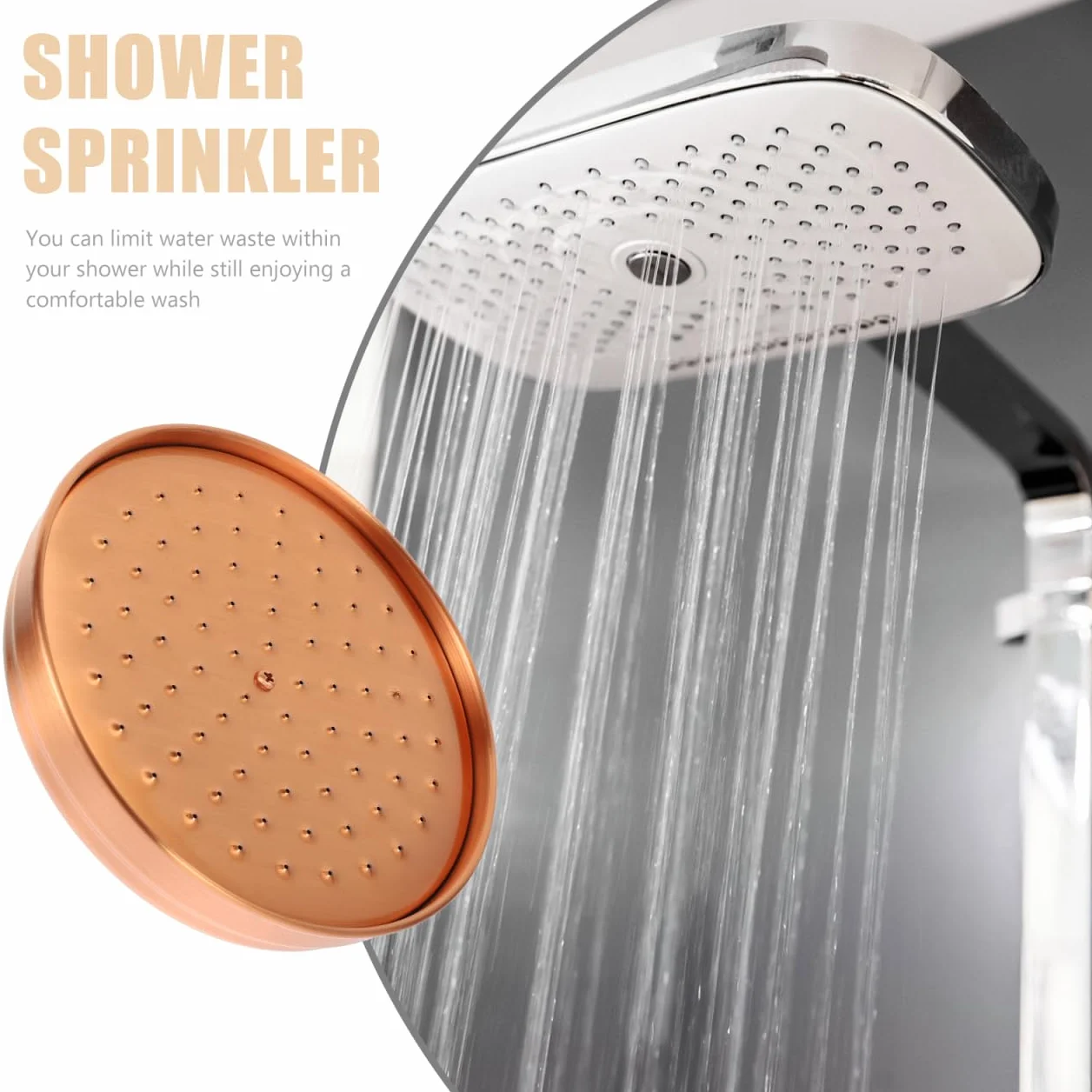 Angoily Soffione Doccia in Rame Antico 8 Pollici Rotondo a Pioggia Con Getti in Silicone Soffione Da Soffitto Per Bagno Facile Installazione E Design Vintage Per Esperienza Relax