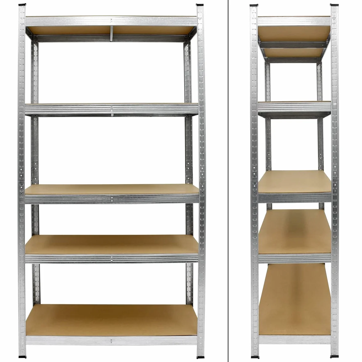 ECD Germany Scaffale Officina Carichi Oggetti Pesanti Lavoro Garage Magazzino Scantinato - 200x100x50 cm - Portata fino a 750 kg - Scaffalatura 5 Ripiani Metallo Senza Bullone Pannelli in MDF Robusto