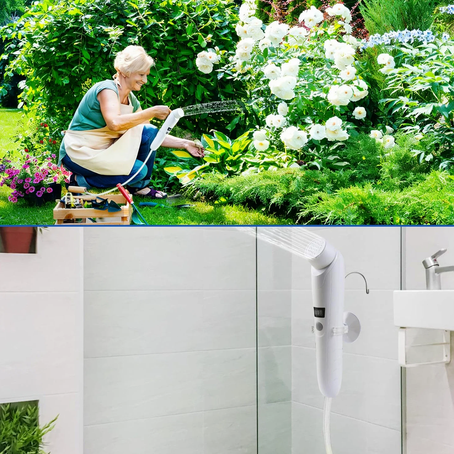 Bidet portatile da viaggio, elettrico, bidet da viaggio, con serbatoio dell'acqua da 2,5 l, per doccia intima, letto settimanale ed escursioni all'aperto, doccia portatile per uomini e bambini (bianco
