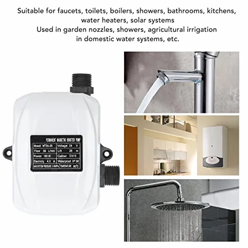 Pompa Booster Acqua 180W Motore Ottone per Aumento Pressione Doccia Cucina Giardino e Uso Domestico