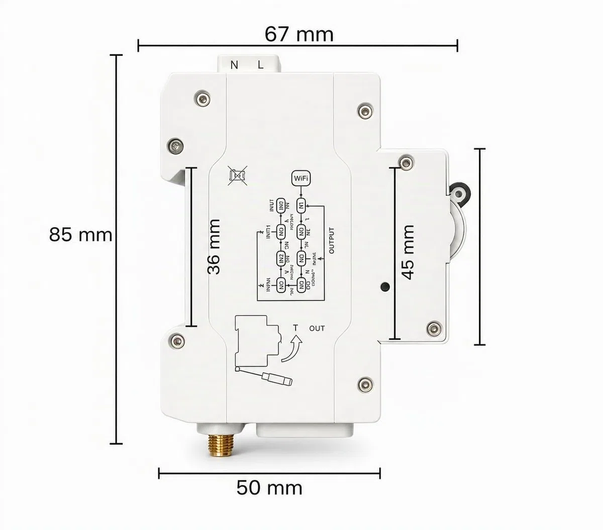 Differenziale auto riarmabile wifi incorporato superimmunizzato -RCBO Differenziale con magnetotermico incorporato- Classe A 40A 30mA 6Ka Interruttore Rearmable Rail Din