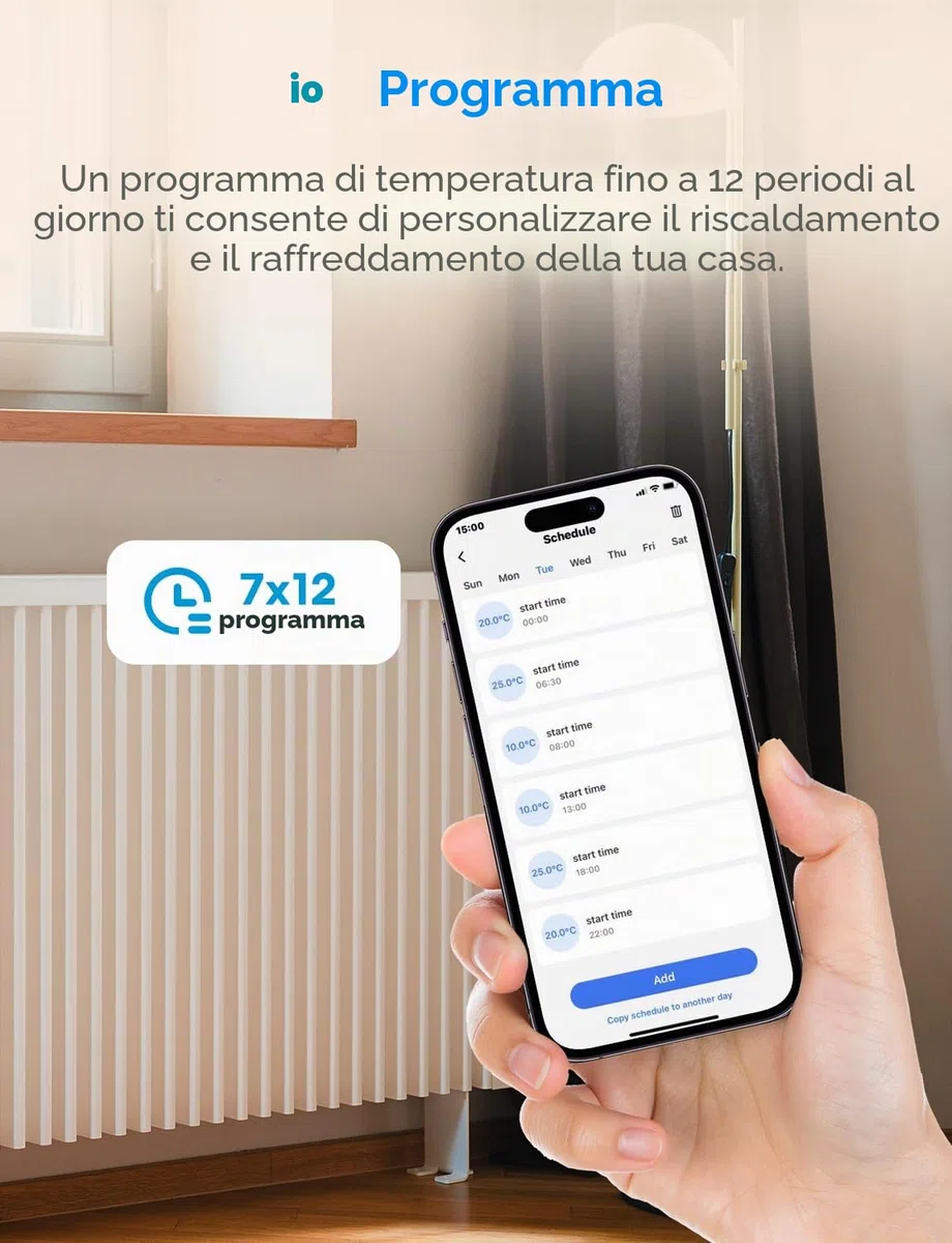Meross Regolatore di temperatura Smart Termostato Presa per HomeKit Digitale WiFi Termostato Riscaldamento Presa con Sonda per Riscaldamento e Raffreddamento 16 A, 2,4 GHz