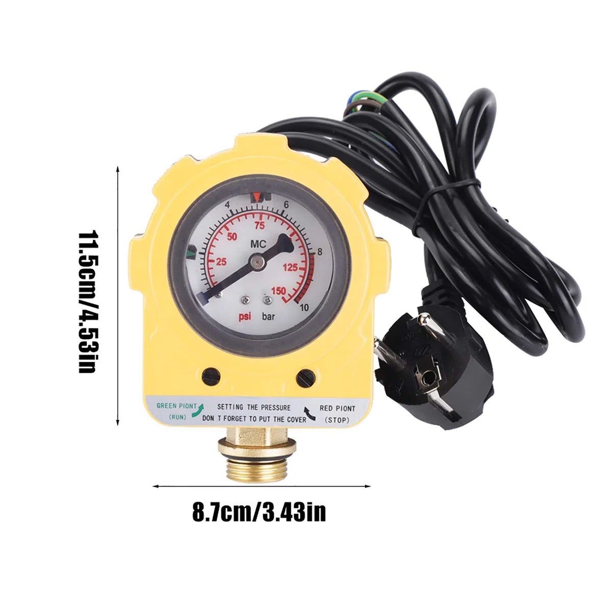 Pressostato 0~10 Bar Pressostato 140.000 Volte Manometri Regolatore Interruttore elettronico unità per pompa dell'acqua, pompa sommersa, pompa autoadescante, pompa a getto, pompa per