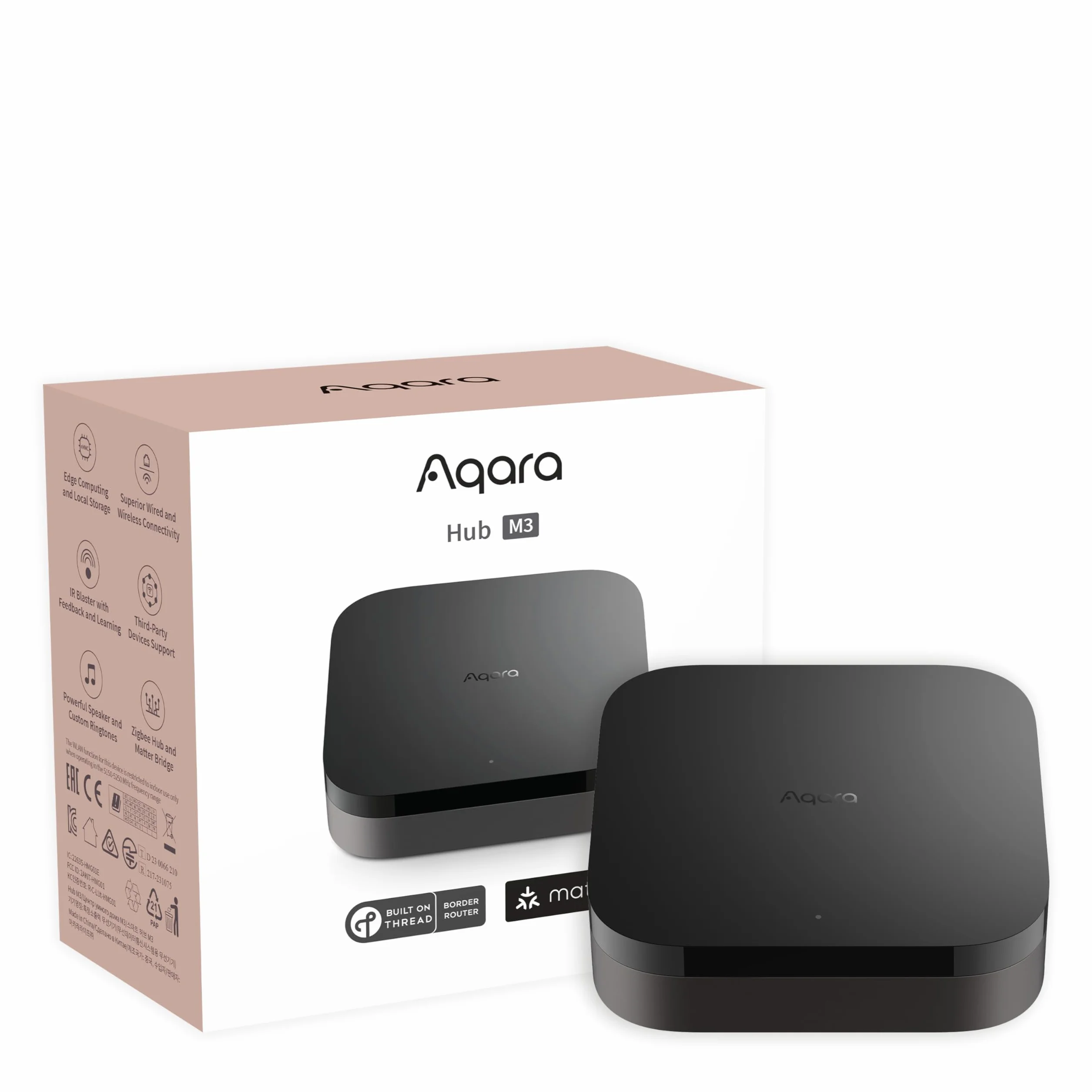 Aqara Smart Home Hub M3 per la Domotica, Matter Controller, Thread Border Router, Funzionalità Zigbee, Bluetooth, WiFi, PoE, IR, Supporta Apple HomeKit, Alexa,Google,SmartThings,Home Assistant,IFTTT