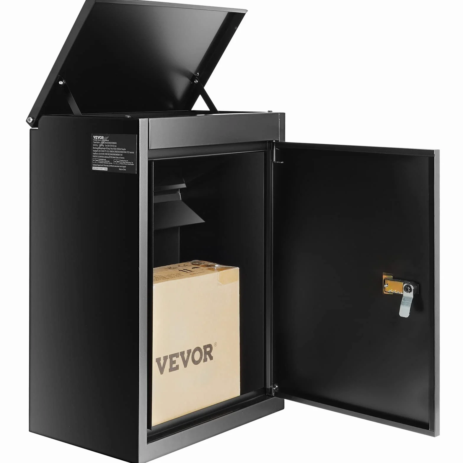 VEVOR Cassetta Postale per Pacco da Parete in Acciaio Zincato con Serratura a Codici 39x27x52,2 cm Capacità Carico 15-20 kg, Cassetta Murale per Pacchi Dimensioni max. per Pacco da 34,6x19,8x19 cm