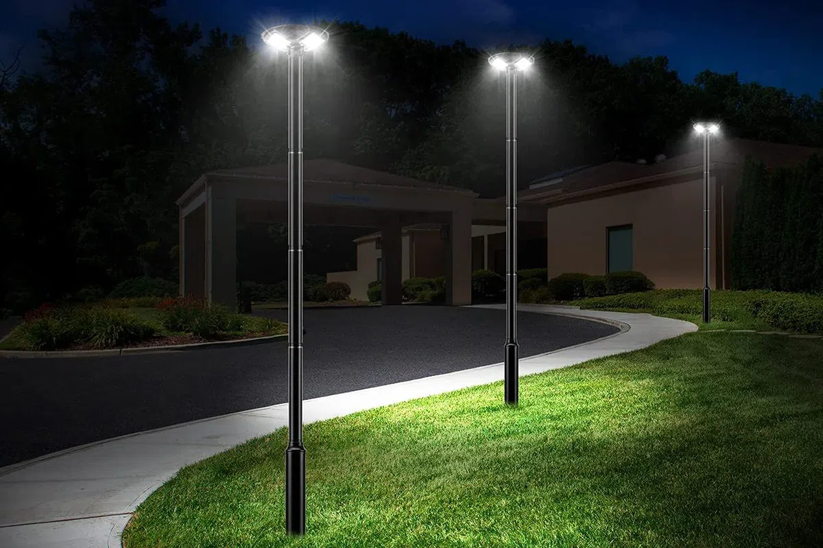 Dopa Dopastore Staffa Per Supporto In Metallo da 3 Metri Palo Per Lampione LED Telecamere Videosorveglianza Nero Da Esterni Giardino Viale Cortile