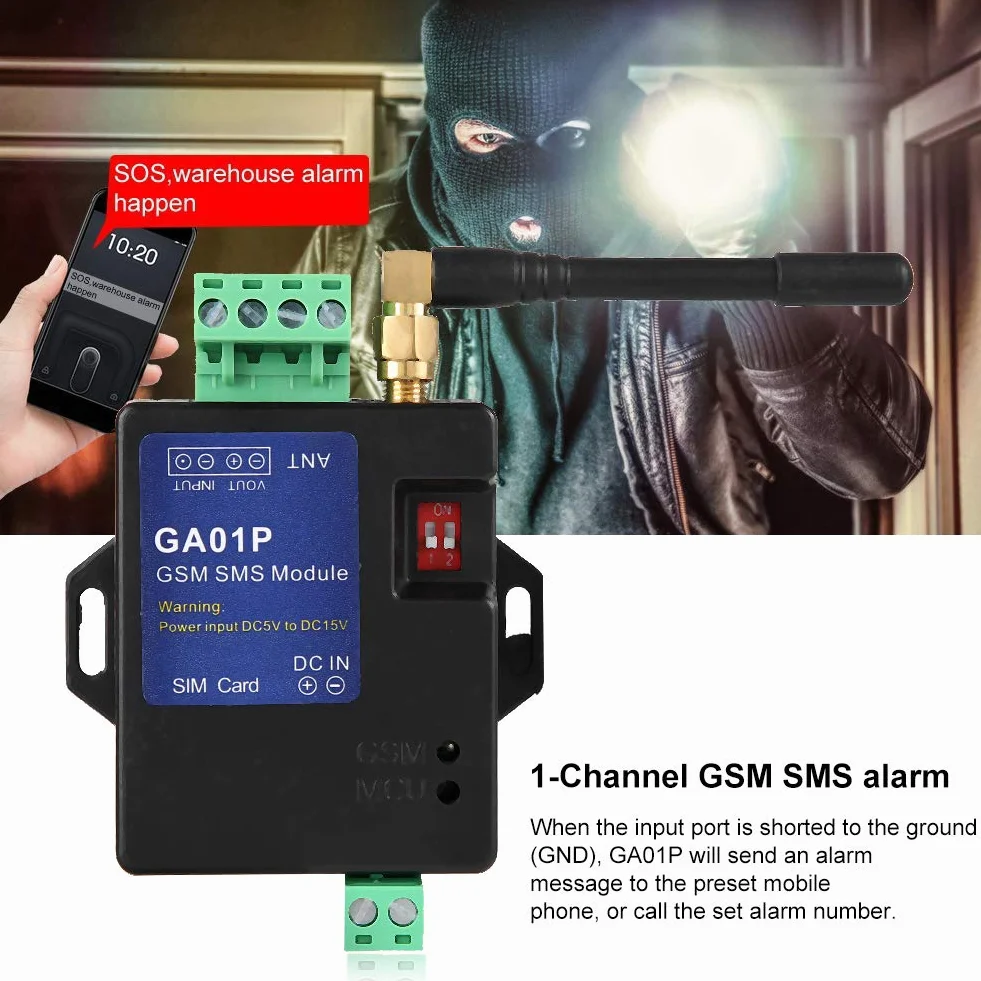 AllarmeGsm Ga01P Mini Smart Remote Power Failure Alert Sms Call Allarme Sicurezza