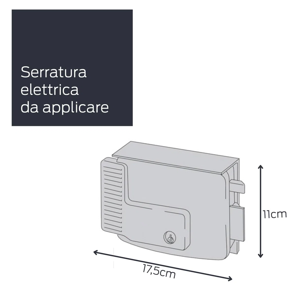 CISA - Serratura Elettrica da Applicare 111721501 - Serratura in Acciaio Zincato con Scrocco Autobloccante - Serratura Cancello Esterno Elettrica Entrata 50 - Mano Destra