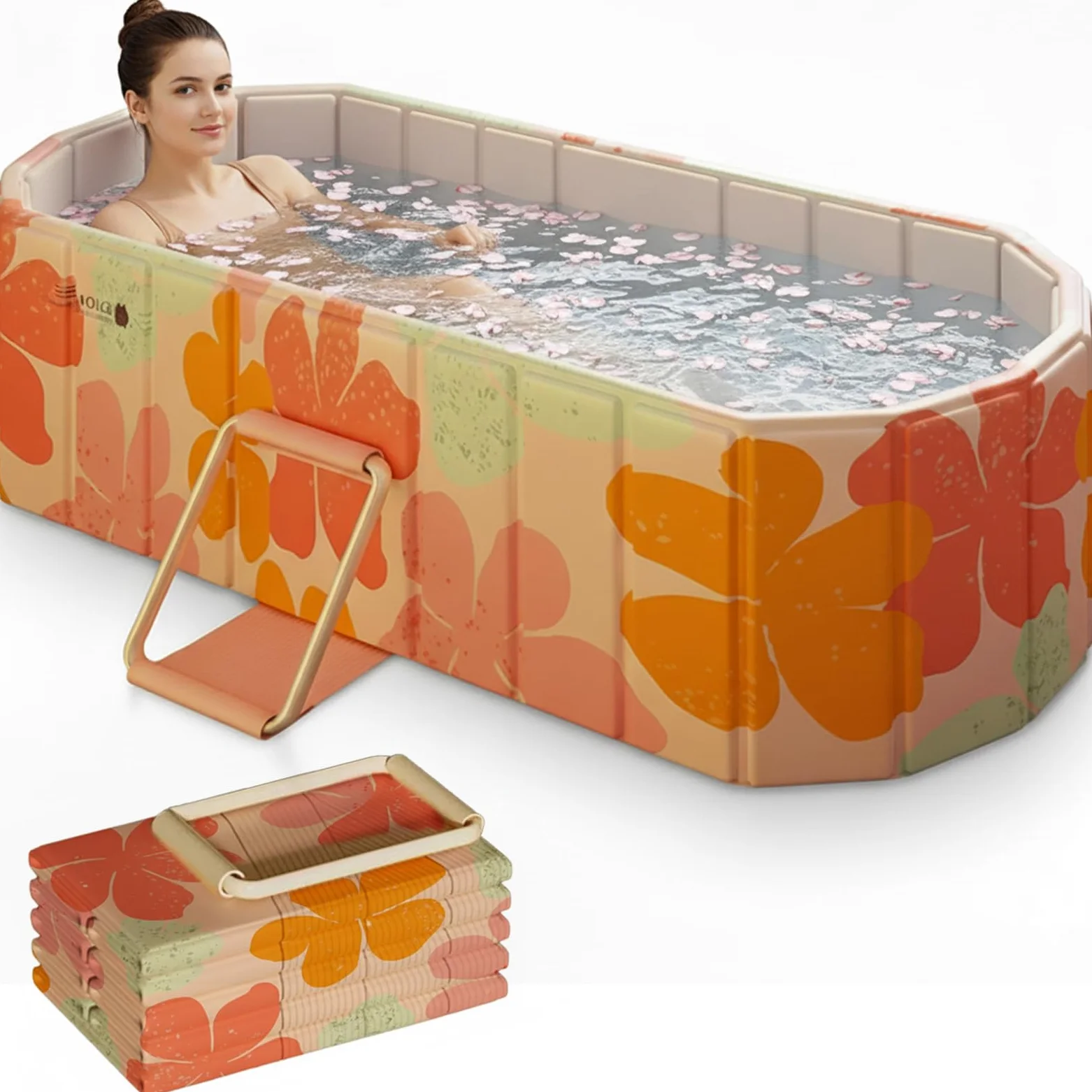 Vasca da bagno portatile per adulti – Vasca da bagno pieghevole non gonfiabile per il massimo comfort e relax, vasca da bagno in piedi Hot Ice per interni o esterni