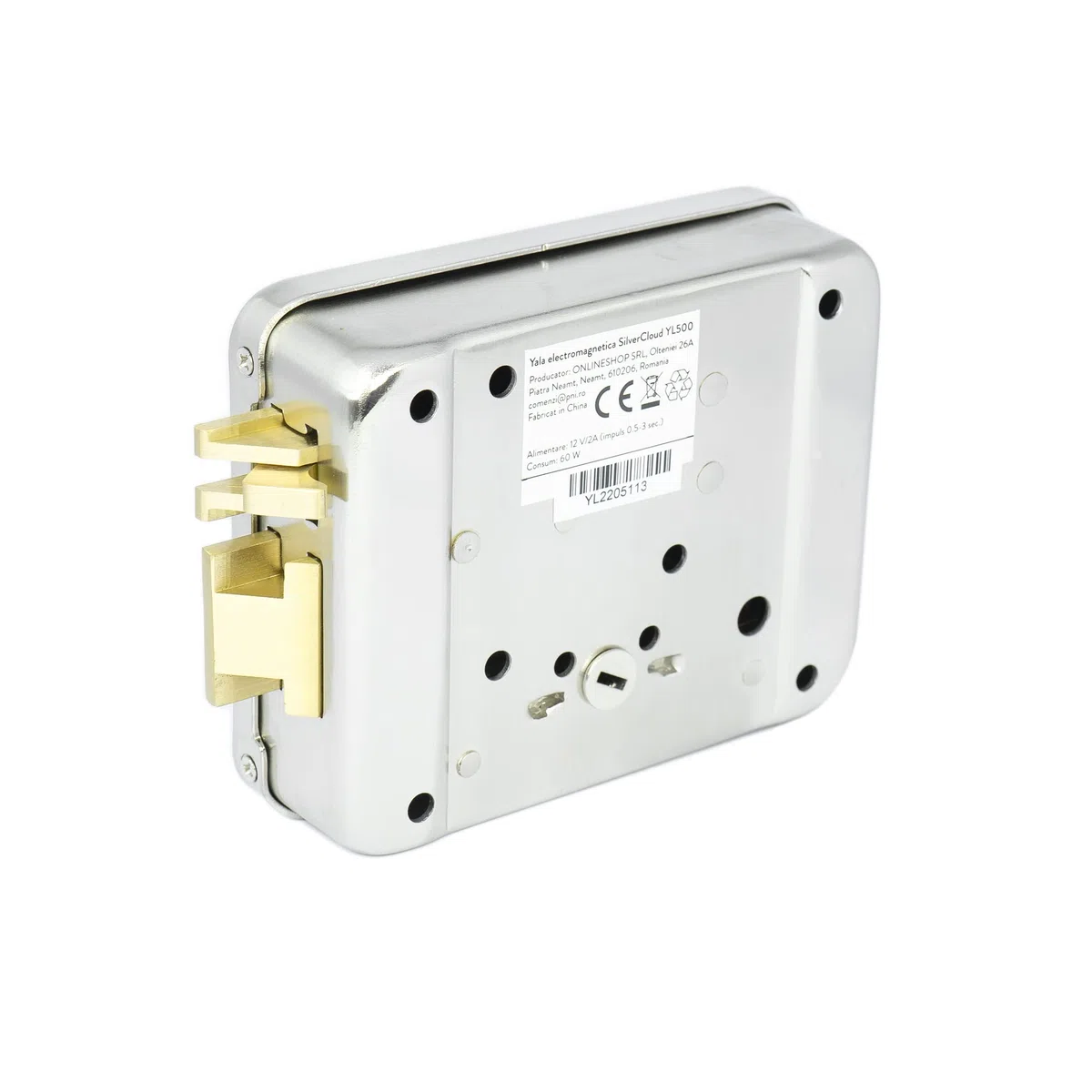 Serratura Elettrica SilverCloud, YL500 mancino NC Fail-Secure, Nichel Satinato