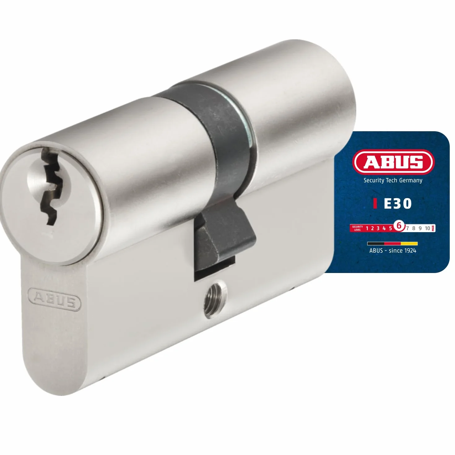 ABUS Cilindro Profilato E30NP 40/40 Doppio Cilindro per Porta con Funzione Emergenza Pericolo e 5 Chiavi, 59816