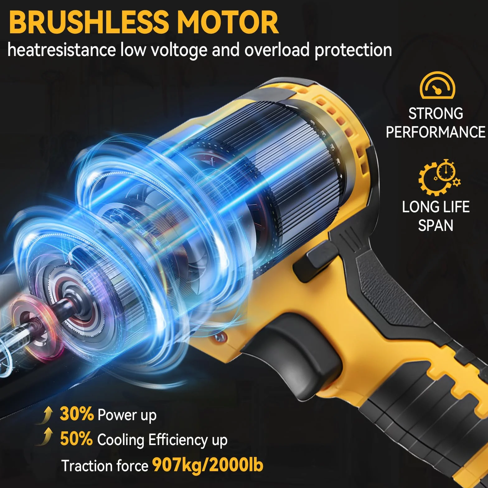 Pinza per rivetti elettrica automatica compatibile con Dewalt 20V senza spazzole, con LED automatico, pinza per rivetti automatica per utensili manuali da 3,2/4 mm (senza batteria)