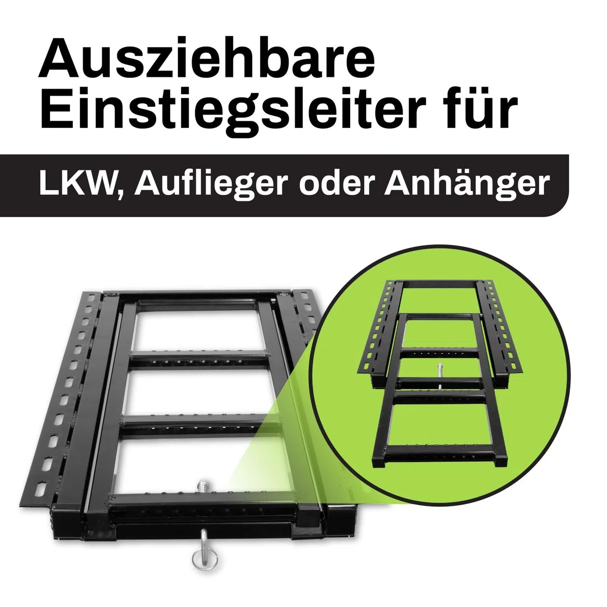 Scala di sollevamento per camion, allungabile, a 3 livelli, colore nero