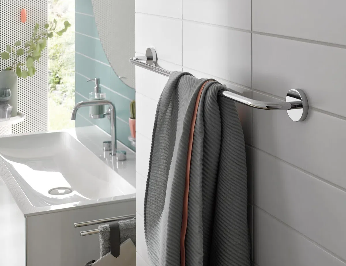 Emco Portasciugamani rotondo da Bagno, 800 mm, 4360, colore: bianco