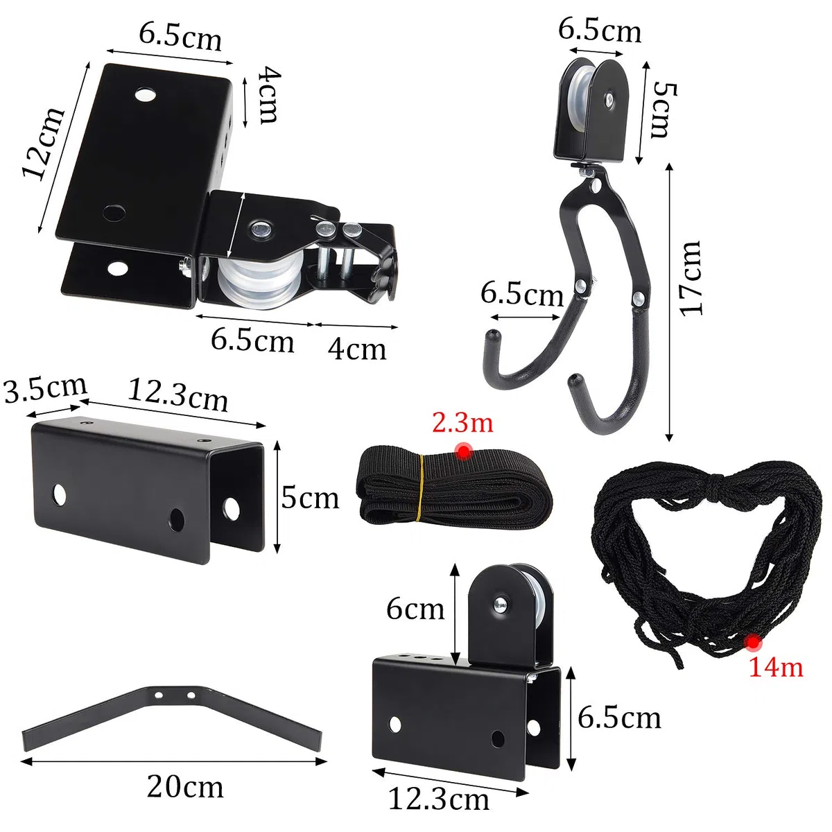 EXLECO Supporto per bicicletta da soffitto Max.57 kg Ascensore universale per bicicletta con gancio e corda adatto per biciclette e yacht