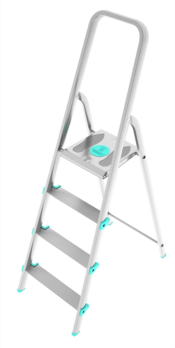 Scala LIBELLULA in alluminio 4 gradini Silver