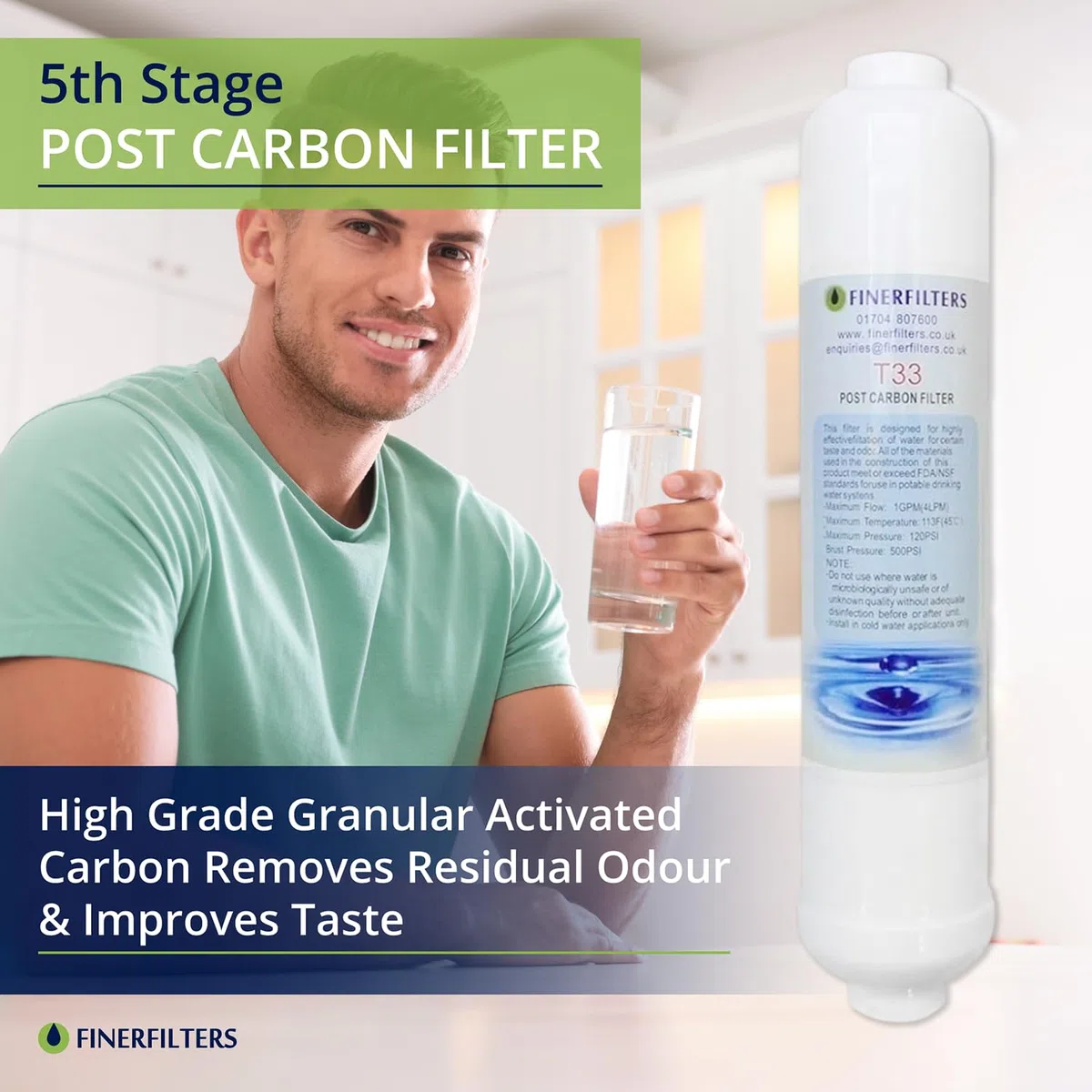 Finerfilters - Filtri di ricambio per osmosi inversa, uso domestico, membrana da 50 GPD, 6 pezzi