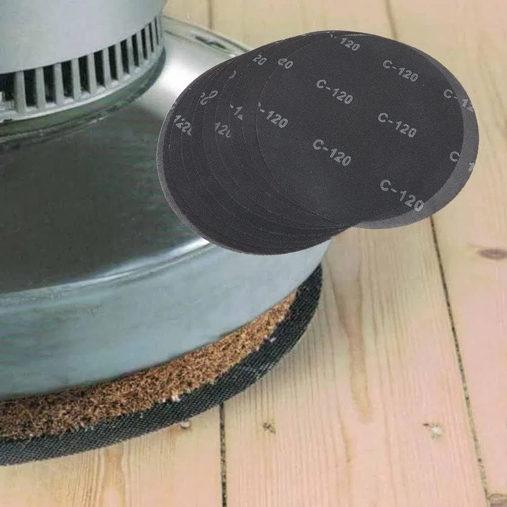 Dischi abrasivi zentimetrici da 430 mm, grana 60, disco abrasivo in rete di carburo di silicio per pavimenti in legno duro, cuscinetti tamponi resistenti per pavimenti, confezione da 10