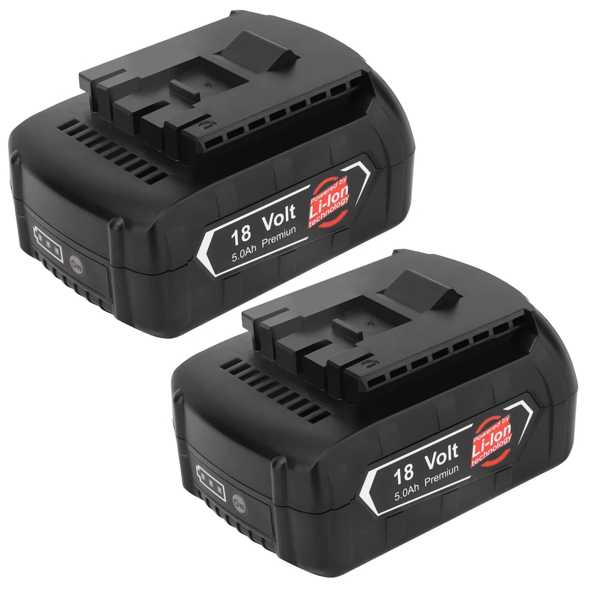 2X Batteria di ricambio 18V 5,0Ah Li-ion per batteria Bosch BAT610G Batterie 18V compatibili con BAT609G BAT618G BAT619G BAT622 BAT612 Exemoro