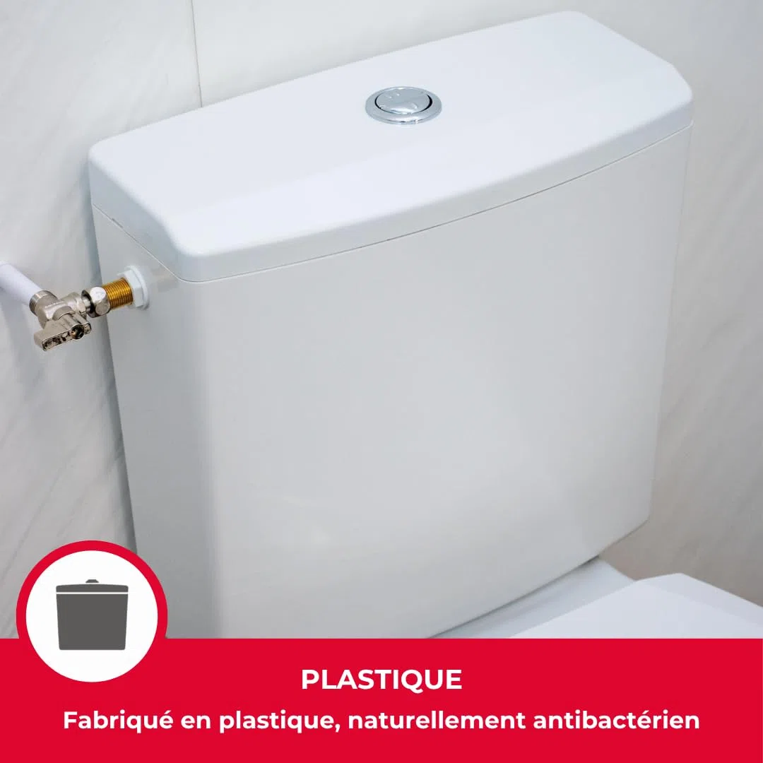 Wirquin 50717359 - Cassetta WC a risparmio idrico, posizione bassa | Plastica, Bianco, Kit completo, Caccia d'acqua doppio caccia