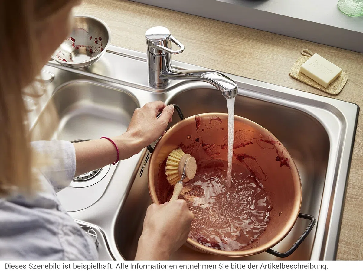 BLANCO WEGA II | Rubinetto da cucina cromato | alta pressione | antiriflusso | cartuccia in ceramica | qualità sicura dell'acqua e risparmio idrico | [4,8 x 25,2 x 18,5 cm)
