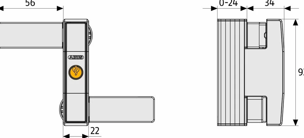 ABUS 85011 2530 W gl. AL0125 serratura per finestra